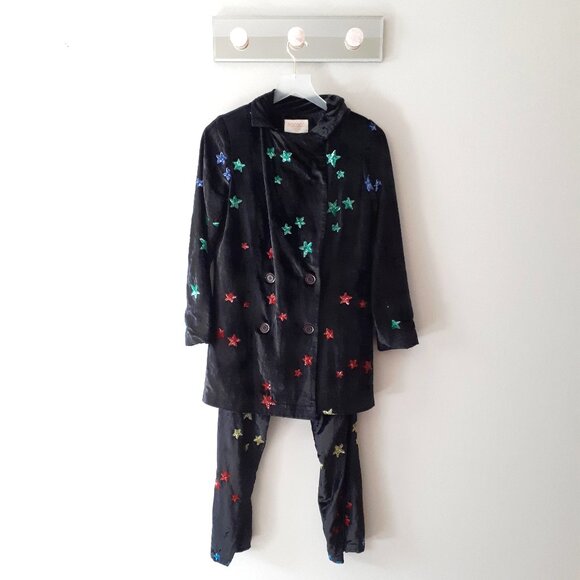 NWT Rococo Sand velvet sequin star blazer and pants set, S - Picture 5 of 11